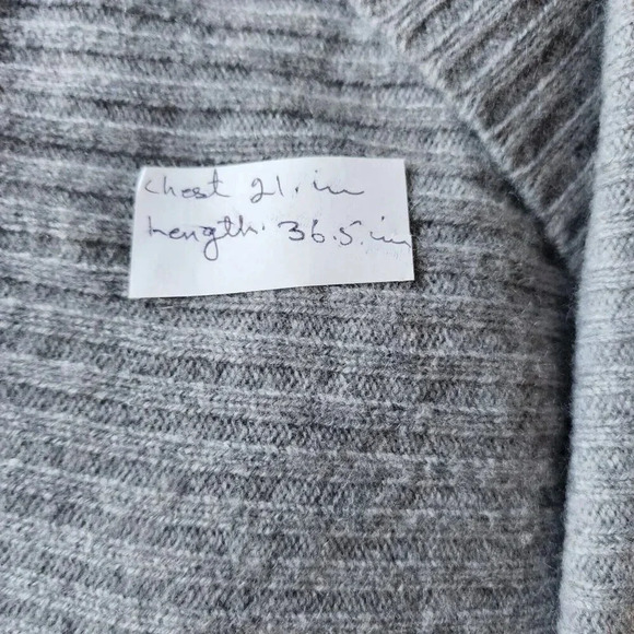 Halogen 100% Cashmere Cardigan Sweater Gray Open Front Rib-Knit Size XS - Picture 8 of 12